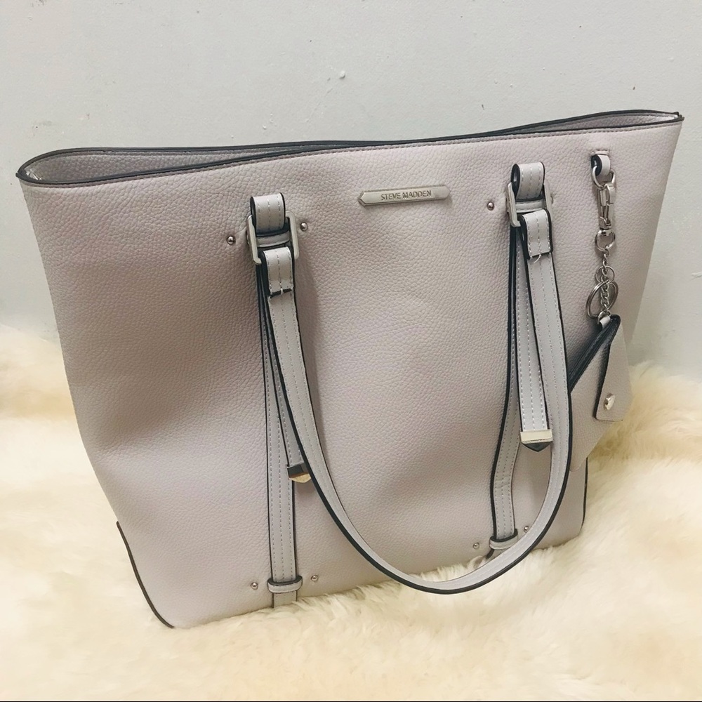 Steven Madden Handbag Oversized Shoulder Tote Beige